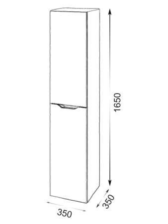 Пенал подвесной 35 правый Orange Line Li-35Pug  матовый графит